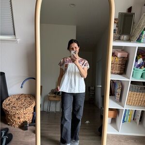 Floral Embroidered White Blouse